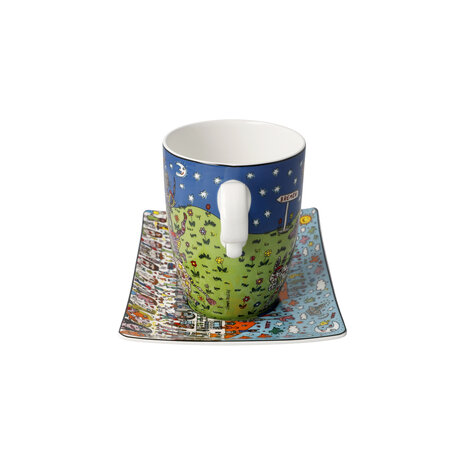 Goebel - James Rizzi | Kop en schotel All Roads Lead to Bremen | Porselein - 19cm - 400ml