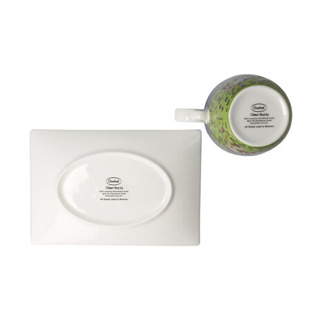 Goebel - James Rizzi | Kop en schotel All Roads Lead to Bremen | Porselein - 19cm - 400ml