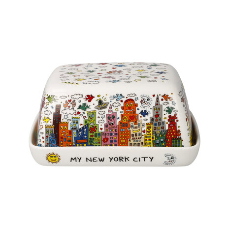 Goebel - James Rizzi | Botervloot My New York City | Porselein - bewaardoos - 14cm