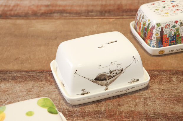 Goebel - Peter Schnellhardt | Botervloot Lunchpauze | Porselein - bewaardoos - 14cm