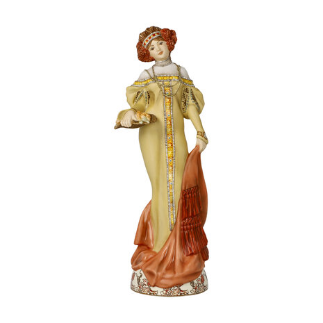 Goebel - Alphonse Mucha | Decoratief beeld Herfst | Porselein - 32cm - Limited Edition - met echt goud