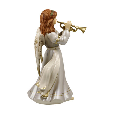 Goebel - Kerst | Decoratief beeld Engel Vrome trompettist | Aardewerk - 20cm - 2025