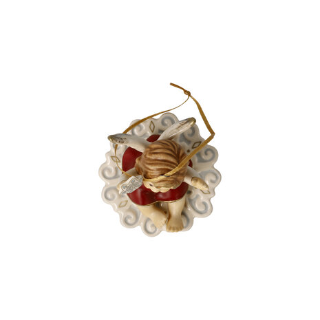 Goebel - Kerst | Kersthanger Engel Mijn eerste dag rood | Aardewerk - 6cm - 2025