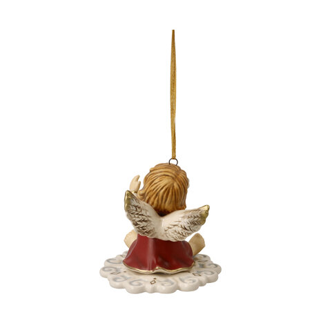 Goebel - Kerst | Kersthanger Engel Op weg naar de aarde rood | Aardewerk - 6cm - 2025