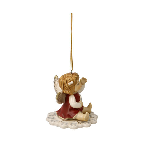 Goebel - Kerst | Kersthanger Engel Op weg naar de aarde rood | Aardewerk - 6cm - 2025