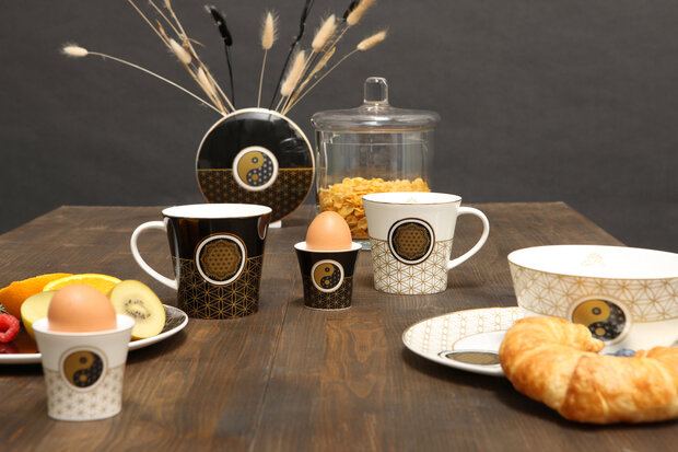 Goebel - Lotus | Koffie / Thee Mok Levensbloem wit | Beker - porselein - 350ml - 2 stuks