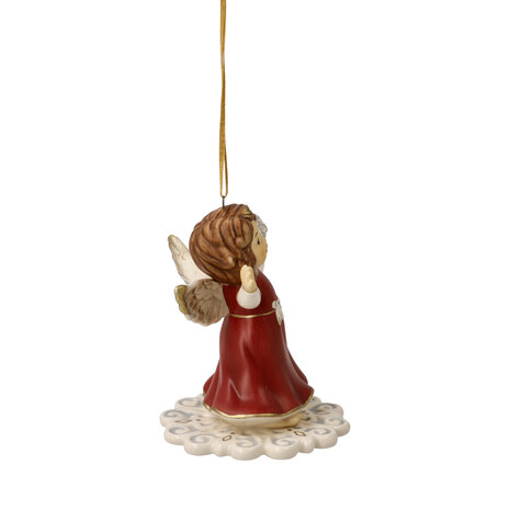 Goebel - Kerst | Kersthanger Engel Winterplezier rood | Aardewerk - 7cm - 2025