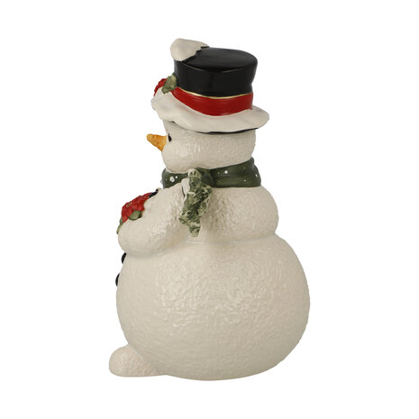 Goebel - Kerst | Decoratief beeld Sneeuwpop - In de besneeuwde tuin | Aardewerk - 22cm - Limited Edition - 2025