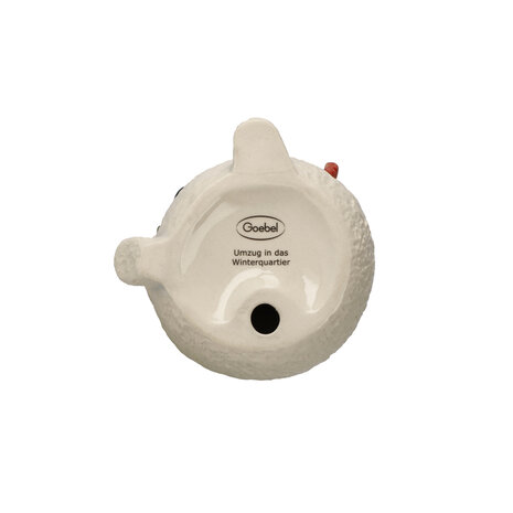 Goebel - Kerst | Decoratief beeld Sneeuwpop - Verhuizen naar winterverblijf | Aardewerk - 13cm - 2025