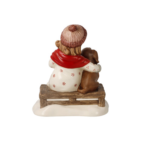 Goebel - Kerst | Decoratief beeld Meisje - Vrienden voor altijd | Aardewerk - 11cm - 2025