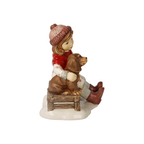 Goebel - Kerst | Decoratief beeld Meisje - Vrienden voor altijd | Aardewerk - 11cm - 2025