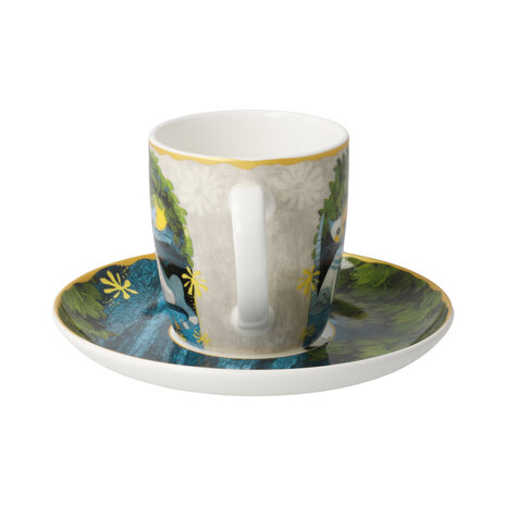 Goebel - Rosina Wachtmeister | Kop en schotel Espresso Al chiaro di luna | Porselein - 10cm - 100ml - 2 stuks