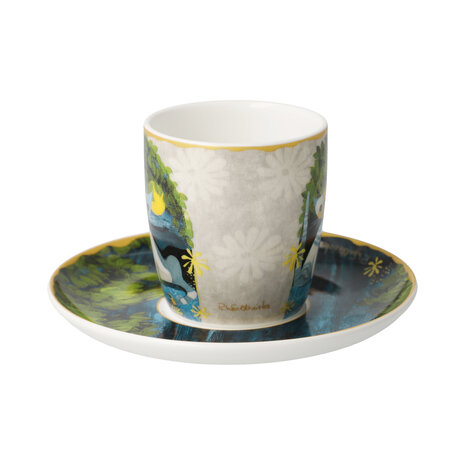 Goebel - Rosina Wachtmeister | Kop en schotel Espresso Al chiaro di luna | Porselein - 10cm - 100ml - 2 stuks