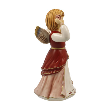 Goebel - Kerst | Decoratief beeld Engel Verkleed voor het festival rood | Aardewerk - 15cm - 2025