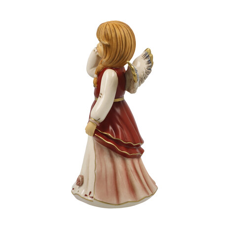 Goebel - Kerst | Decoratief beeld Engel Verkleed voor het festival rood | Aardewerk - 15cm - 2025