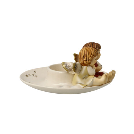 Goebel - Kerst | Decoratief beeld Engel Kaarsenhouder Avondrust | Aardewerk - 13cm - 2025