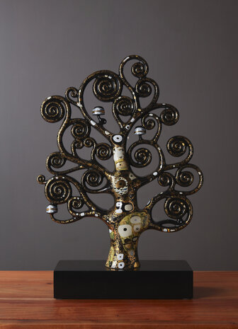 Goebel - Gustav Klimt | Decoratief beeld De Levensboom 53 | Porselein - 53cm - met echt goud - Limited Edition