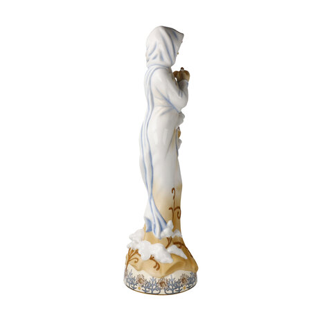 Goebel - Alphonse Mucha | Decoratief beeld Winter | Porselein - 31cm - Limited Edition - met echt goud