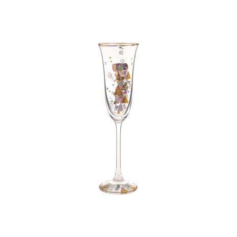 Goebel - Gustav Klimt | Verre &agrave; champagne &laquo;&nbsp;L'Esp&eacute;ra&nbsp;&raquo; | Verre de 24 cm orn&eacute; d'or v&eacute;ritable - 100 ml