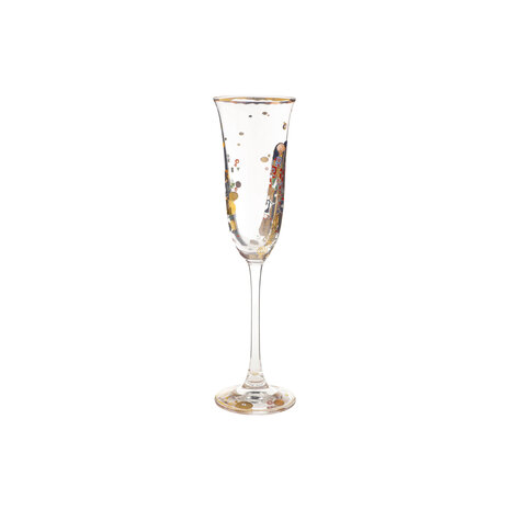 Goebel - Gustav Klimt | Champagne glas De vervulling | Glas - 24cm - met echt goud - 100ml - 2 stuks