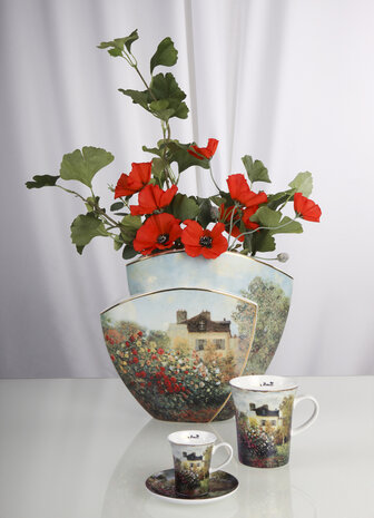 Goebel - Claude Monet | Kop en schotel Espresso Het kunstenaarshuis | Porselein - 100ml - met echt goud - 2 stuks