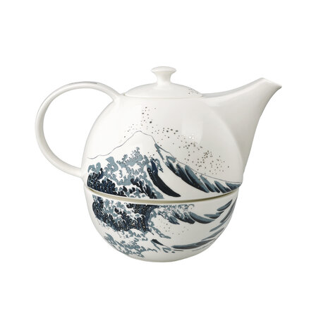 Goebel - Katsushika Hokusai | Theepot met warmer | Porselein - theekan - 1,2L