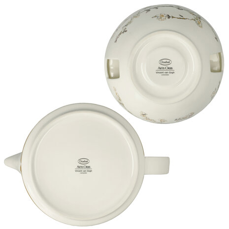 Goebel - Vincent van Gogh | Theepot met warmer Amandelboom goud | Porselein - theekan - 1,2L