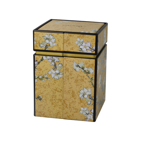 Goebel - Vincent van Gogh | Theedoos Amandelboom Goud | Metaal - 11cm - bewaardoos - 4 stuks