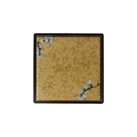 Goebel - Vincent van Gogh | Theedoos Amandelboom Goud | Metaal - 11cm - bewaardoos - 4 stuks