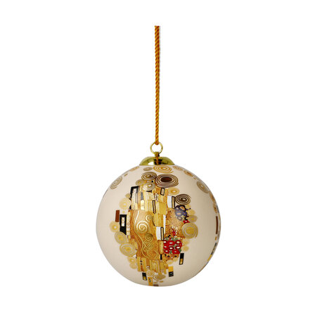Goebel - Gustav Klimt | Kerstbal De Kus | Porselein - 8cm - met echt goud