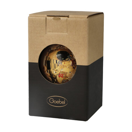 Goebel - Gustav Klimt | Kerstbal De Kus | Porselein - 8cm - met echt goud