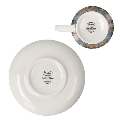 Goebel - Lana Frey | Kop en schotel Espresso Freya | Porselein - 12cm - 100ml - 2 stuks