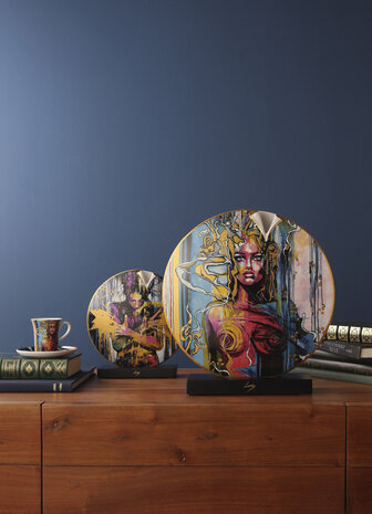 Goebel - Lana Frey | Kop en schotel Espresso Freya | Porselein - 12cm - 100ml - 2 stuks