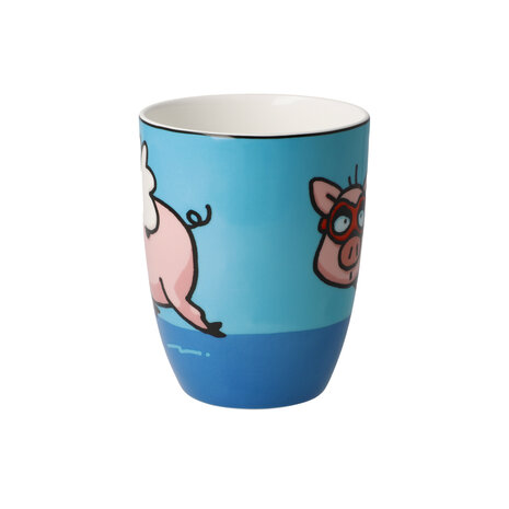 Goebel - Ed Heck | Koffie / Thee Mok When Pigs Fly | Beker - porselein - 400ml - 2 stuks