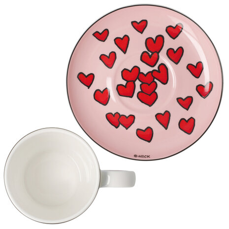 Goebel - Ed Heck | Kop en schotel Espresso When Pigs Fly | Porselein - 12cm - 100ml - 2 stuks