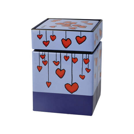 Goebel - Ed Heck | Theedoos Love Dog | Metaal - 11cm - bewaardoos - 4 stuks