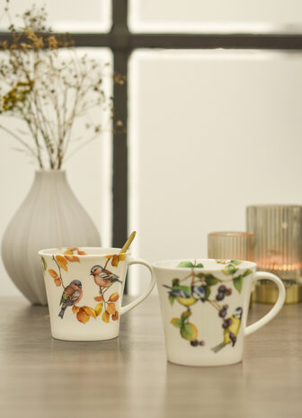 Goebel - Vogels | Koffie / Thee Mok Blauwe mezen | Beker - porselein - 350ml - 2 stuks