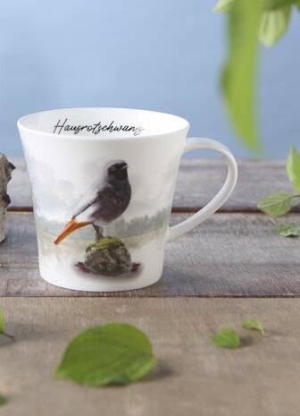 Goebel - Vogels | Koffie / Thee Mok Vogel van het jaar 2025 Roodstaart | Beker - porselein - 350ml - 2 stuks