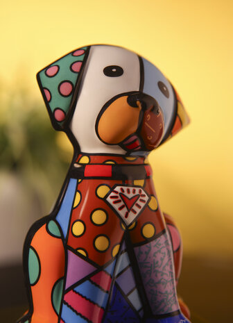 Goebel - Romero Britto | Decoratief beeld Baby Blue 29 | Porselein - Pop Art - 29cm - hond - Limited Edition