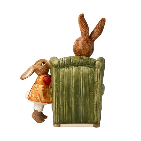 Goebel - Pasen | Decoratief beeld Haas Klassiek Nakomelingen | Aardewerk - 14cm - Paashaas - 2026 - Limited Edition