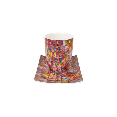 Goebel - James Rizzi | Kop en schotel We are the Birds | Porselein - 19cm - 400ml