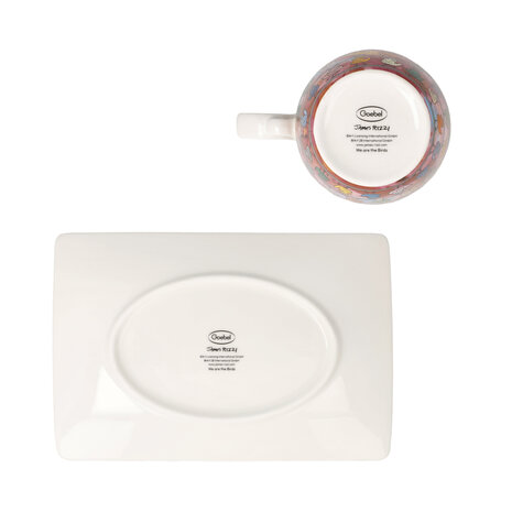 Goebel - James Rizzi | Kop en schotel We are the Birds | Porselein - 19cm - 400ml