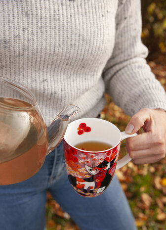 Goebel - Rosina Wachtmeister | Koffie / Thee Mok Prato fiorito colorato | Beker - porselein - 400ml - 2 stuks