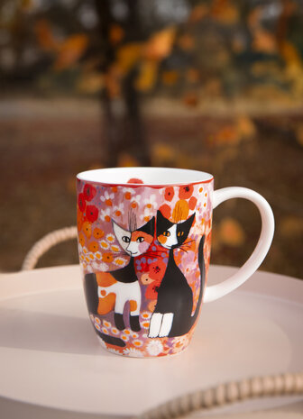 Goebel - Rosina Wachtmeister | Koffie / Thee Mok Prato fiorito colorato | Beker - porselein - 400ml - 2 stuks