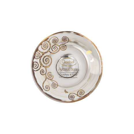 Goebel - Gustav Klimt | Champagne glas De Levensboom | Glas - 24cm - met echt goud - 100ml - 2 stuks