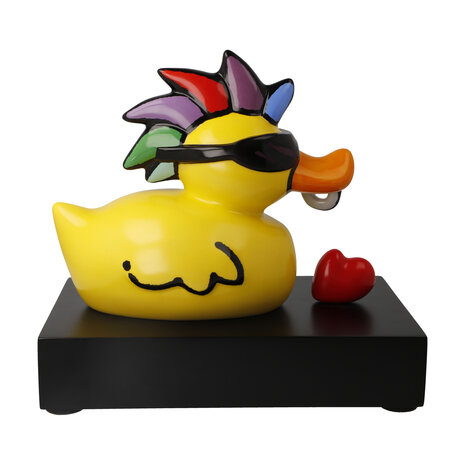 Goebel - Ed Heck | Decoratief beeld Duck Gone Wild | Porselein - eend - 22cm