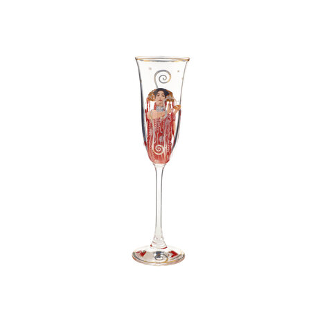 Goebel - Gustav Klimt | Champagne glas Geneesmiddel | Glas - 24cm - met echt goud - 100ml - 2 stuks