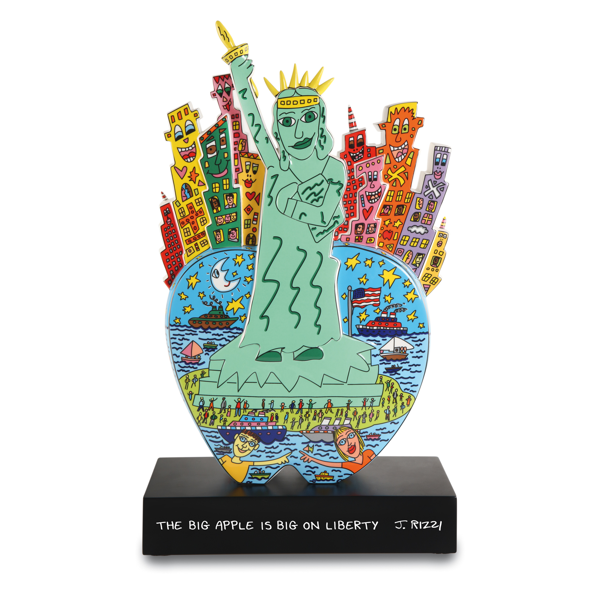 Goebel - James Rizzi | Decorative statue / figure Big Apple on Liberty |  Porcelain - 54cm - Limited Edition - Goebelstore