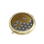 Goebel - Lotus | Make-Up Zakspiegel Yin Yang Zwart | Spiegel - Metaal - 7cm Goebel - Lotus | Make-Up Zakspiegel Yin Yang Zwart | Spiegel - Metaal - 7cm