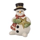 Goebel - Kerst | Decoratief beeld / figuur Sneeuwpop Sprankelende winternacht | Aardewerk, 11cm Goebel - Kerst | Decoratief beeld / figuur Sneeuwpop Sprankelende winternacht | Aardewerk, 11cm